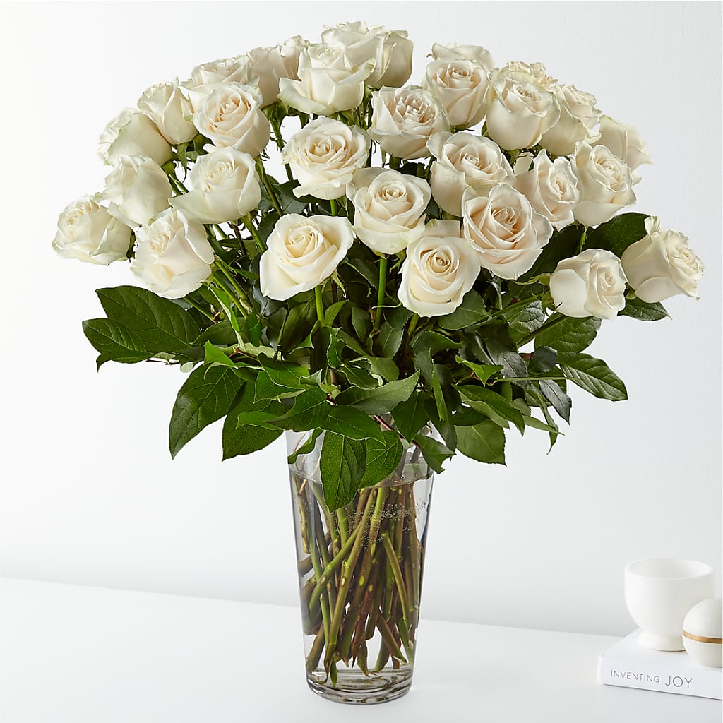 Long Stem White Rose Bouquet – Flowers That Cliq, La Verne CA