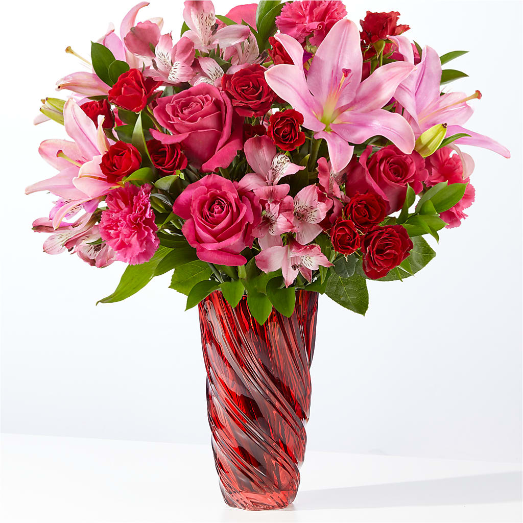In Love Bouquet with Luxe Swirl Vase – Flowers That Cliq, La Verne CA