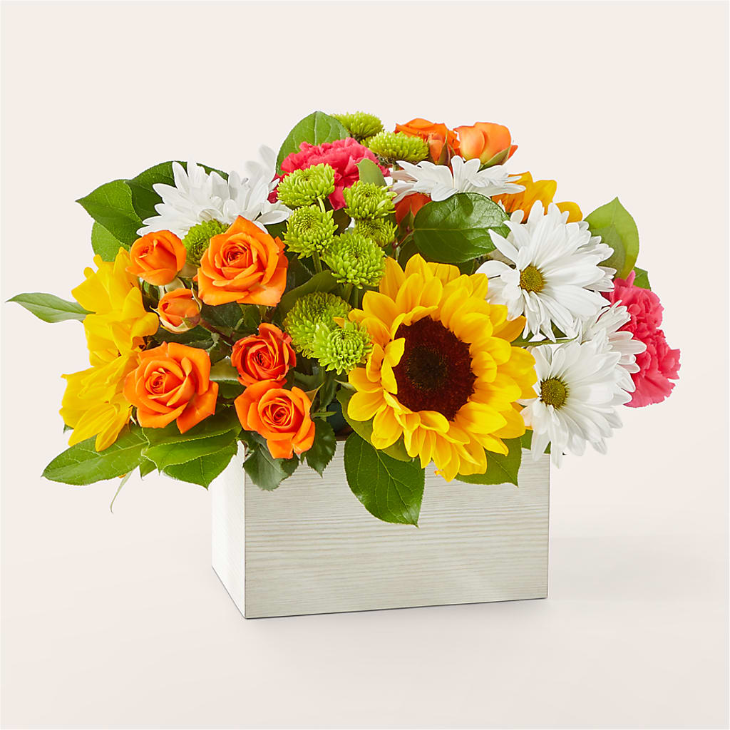 Sun-drenched Blooms Box Bouquet – Flowers That Cliq, La Verne CA