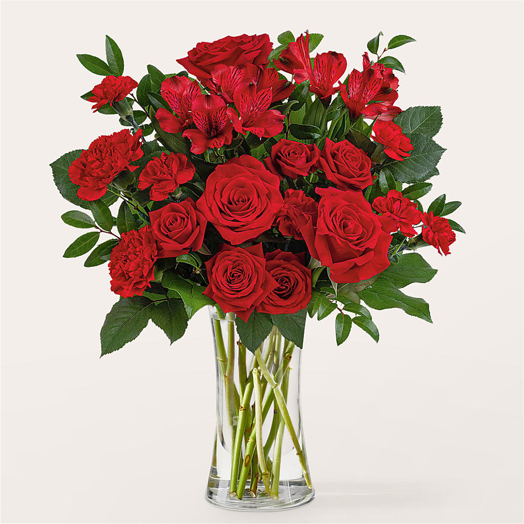 Brilliant Ruby Bouquet – Flowers That Cliq, La Verne CA