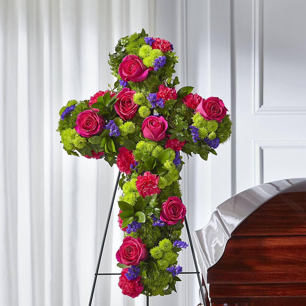 Tribute Rose Floral Cross – Flowers That Cliq, La Verne CA