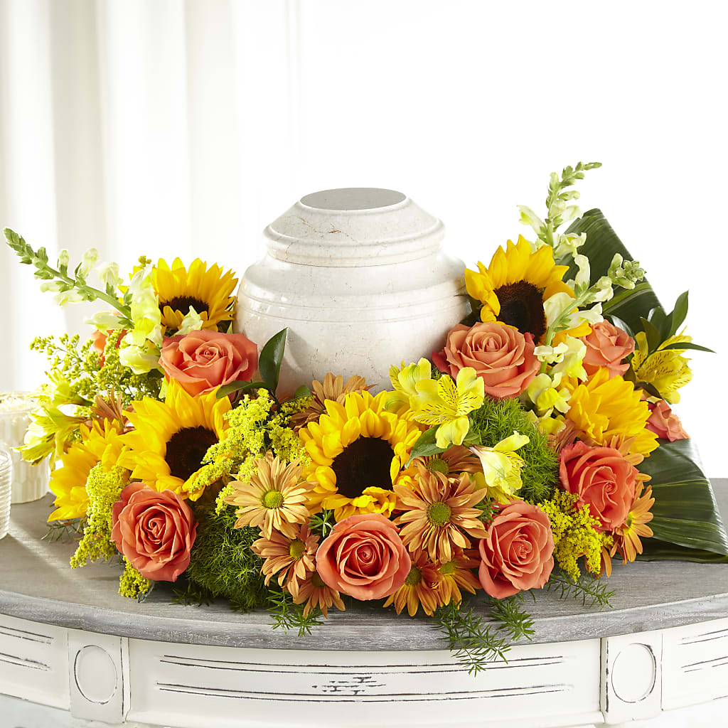 Faithful Sunflower Cremation Adornment – Flowers That Cliq, La Verne CA