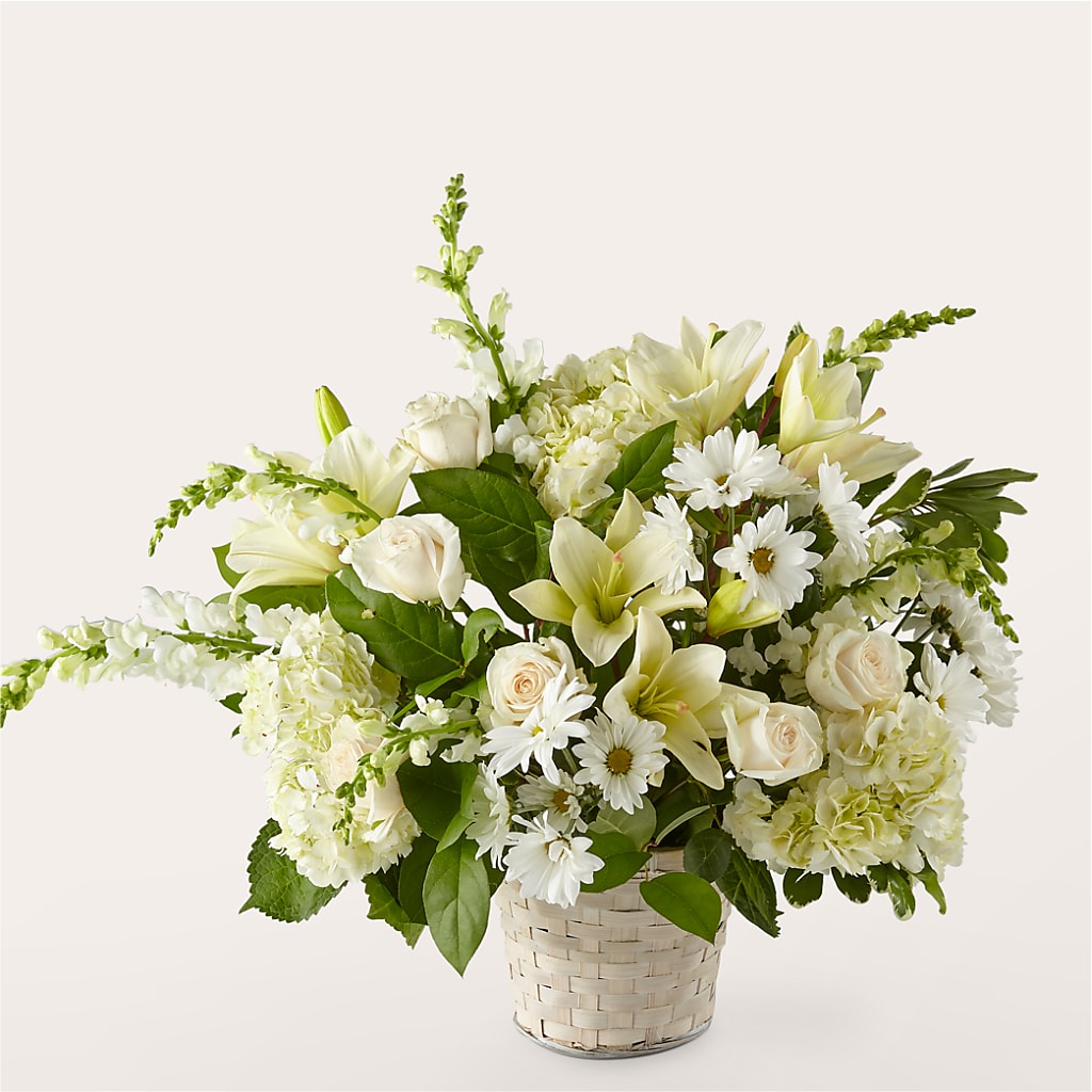 Ivory Elegance Floral Basket – Flowers That Cliq, La Verne CA