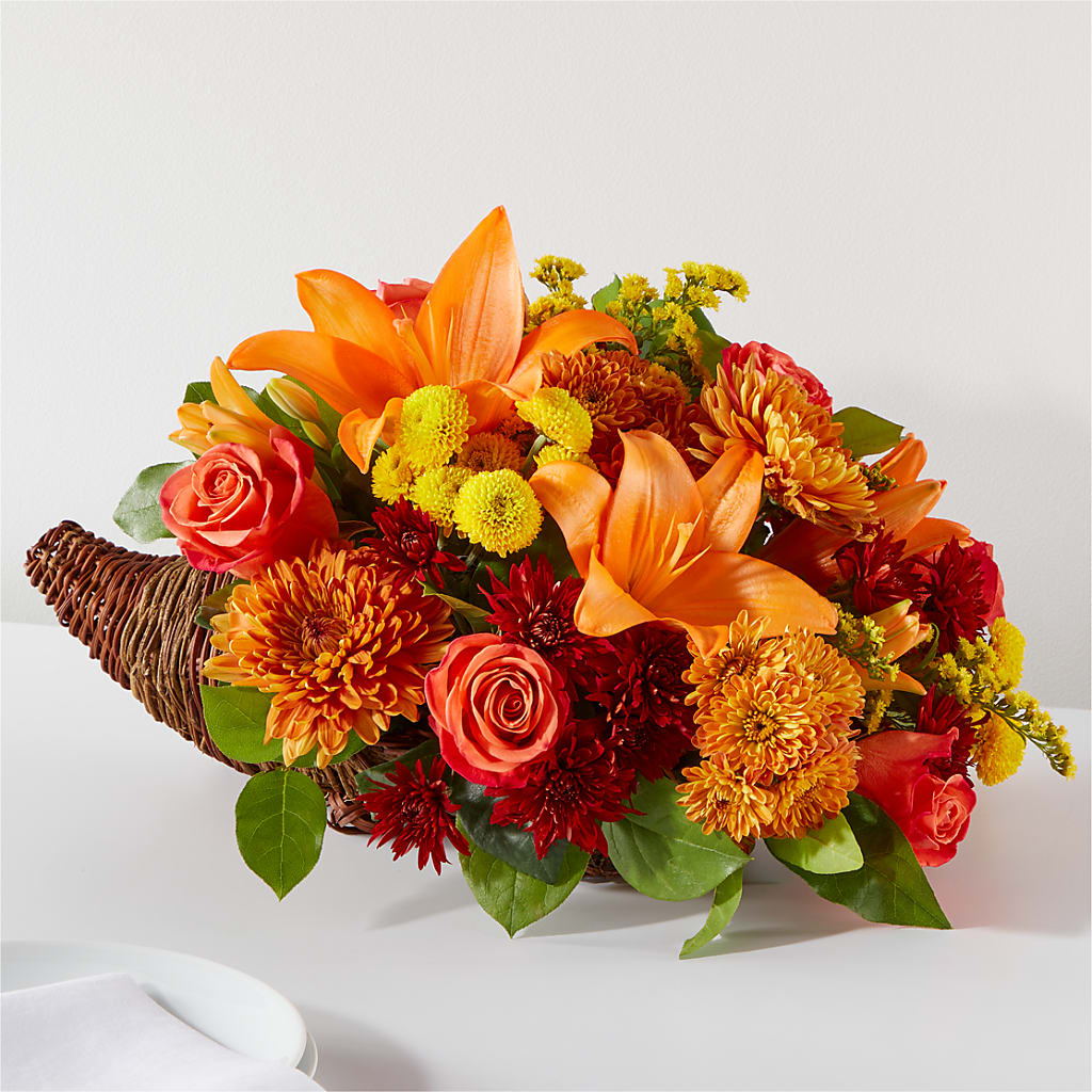 Bouquet of Blessings Cornucopia – Flowers That Cliq, La Verne CA