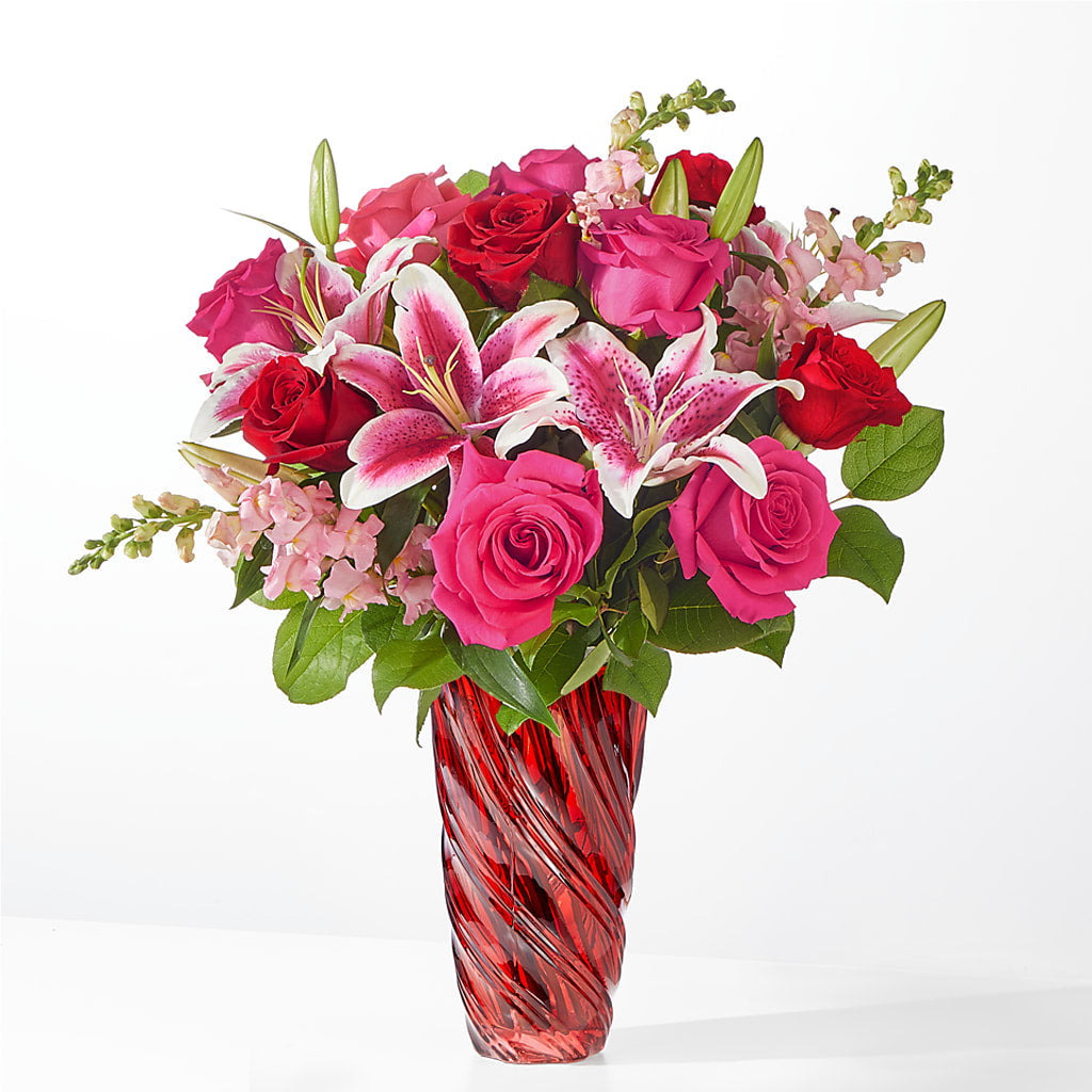 Always You Bouquet with Luxe Swirl Vase – Flowers That Cliq, La Verne CA