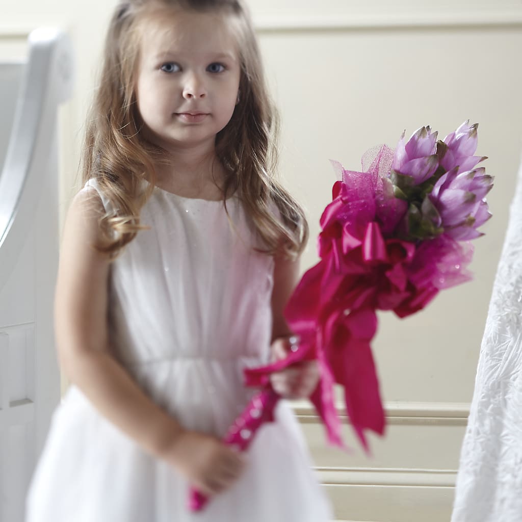Sparkle Pink Flower Girl Bouquet – Flowers That Cliq, La Verne CA