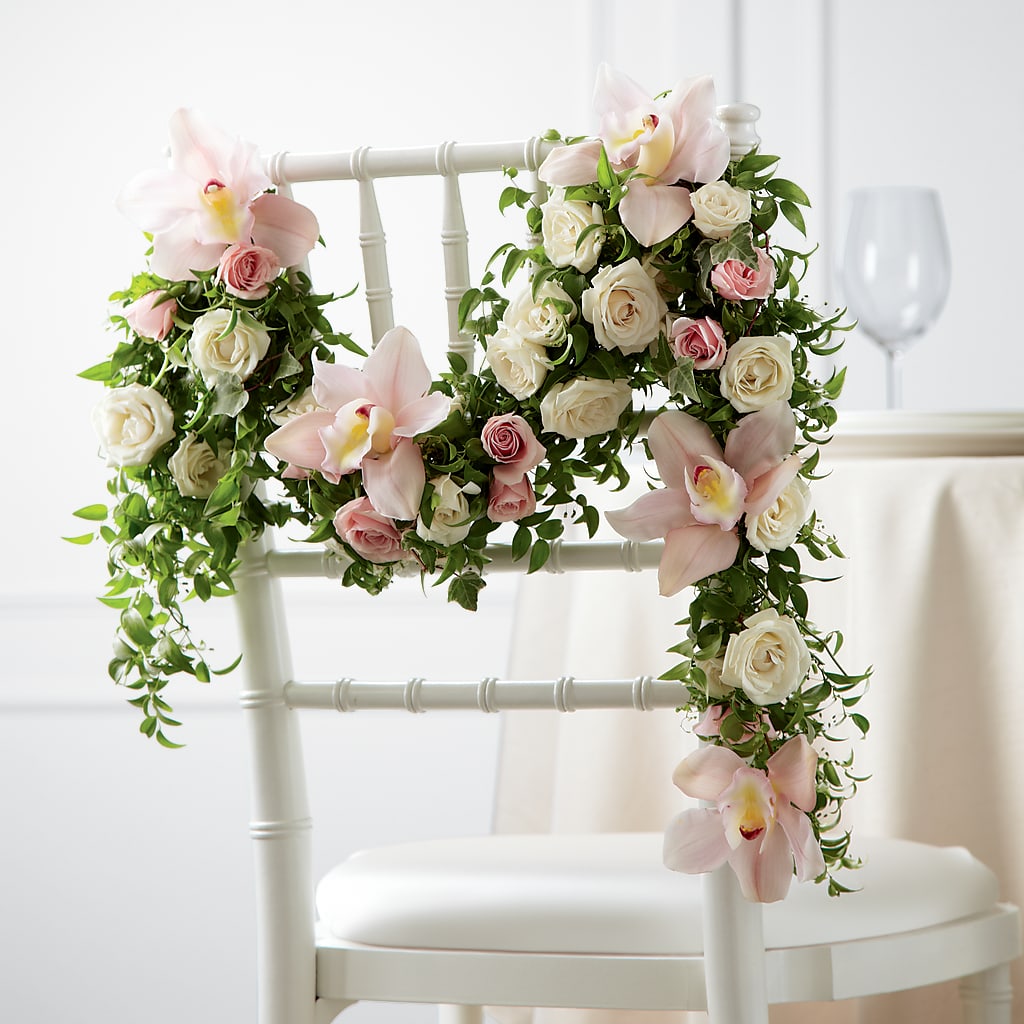 Orchid Rose Chair Décor – Flowers That Cliq, La Verne CA