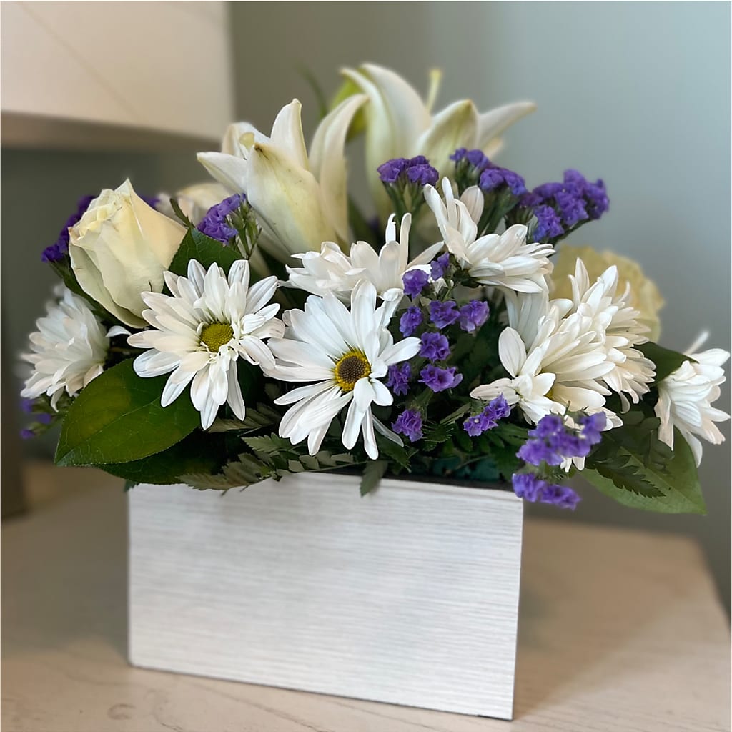 Beyond Blue Box Bouquet –  Flowers That Cliq, La Verne CA