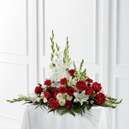 Crimson & White Arrangement –  Flowers That Cliq, La Verne CA