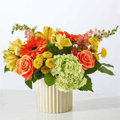 Autumn Sunshine Bouquet with Ivory Vase –  Flowers That Cliq, La Verne CA
