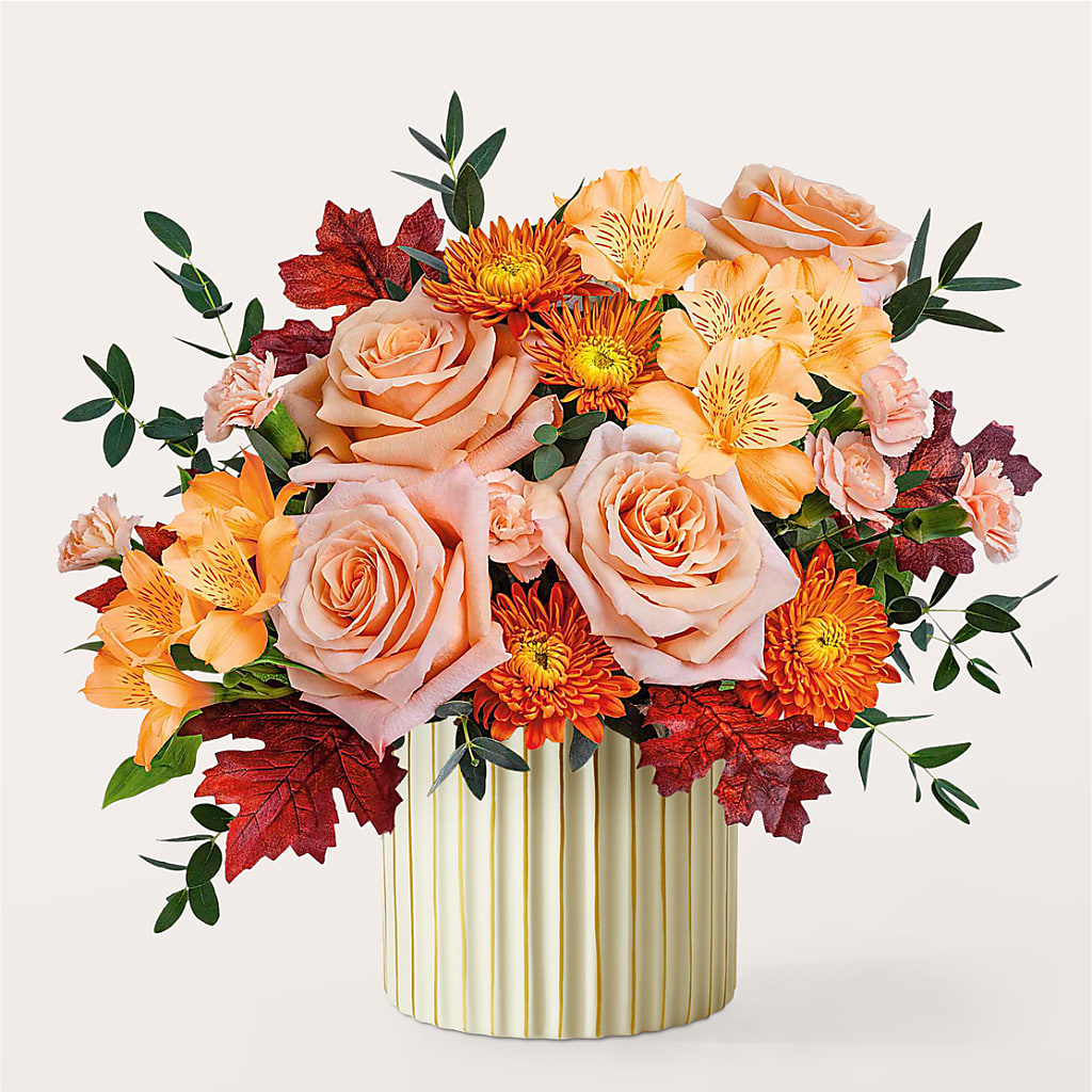Spiced Latte Bouquet with Ivory Vase –  Flowers That Cliq, La Verne CA