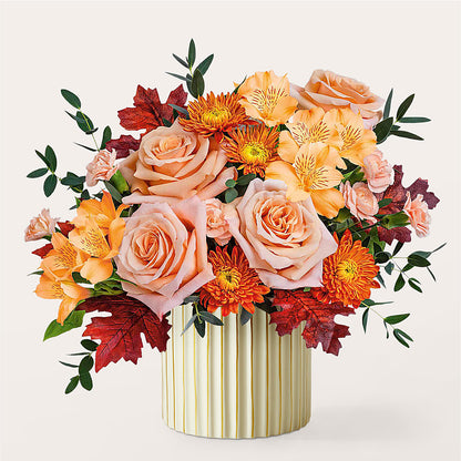 Spiced Latte Bouquet with Ivory Vase –  Flowers That Cliq, La Verne CA