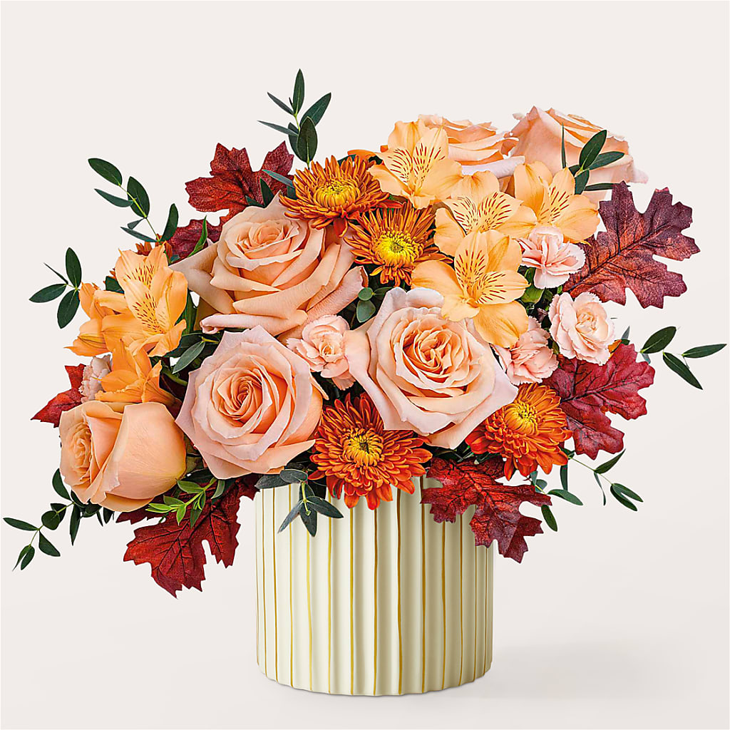 Spiced Latte Bouquet with Ivory Vase –  Flowers That Cliq, La Verne CA