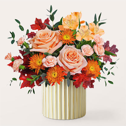 Spiced Latte Bouquet with Ivory Vase –  Flowers That Cliq, La Verne CA