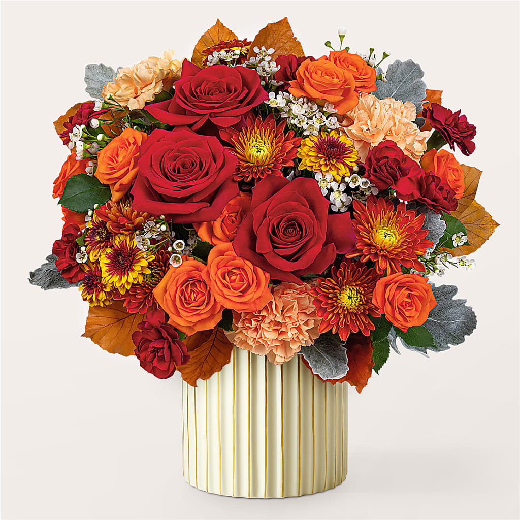 Merlot Bouquet with Ivory Vase –  Flowers That Cliq, La Verne CA