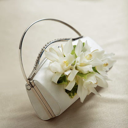 White Purse Decor –  Flowers That Cliq, La Verne CA